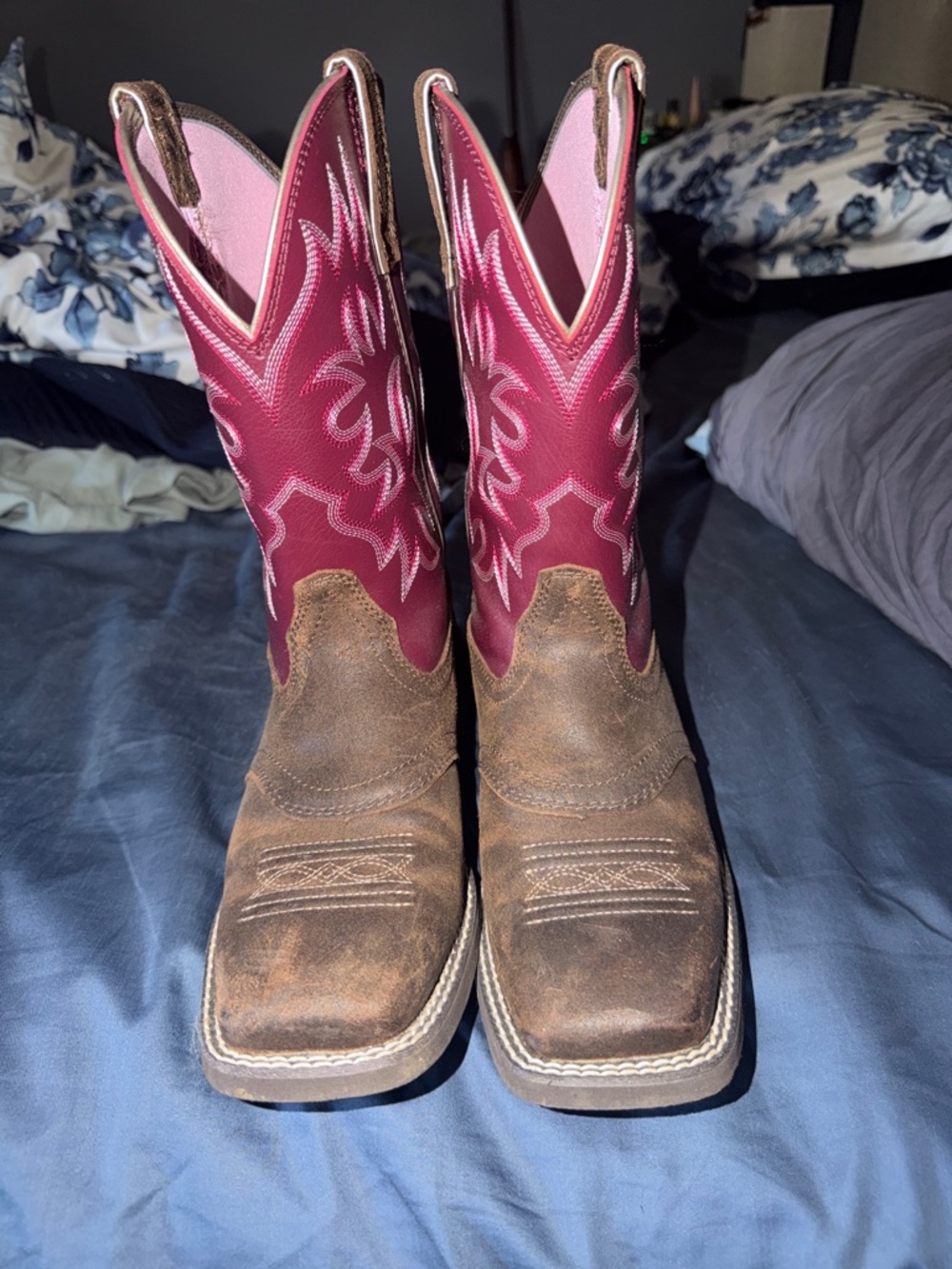 Ariat Brown Footwear with Pink Shaft Cowboy Boots